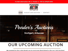 Tablet Screenshot of pondersauctions.com